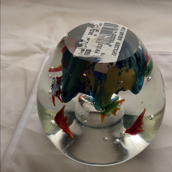 Murano Glass Paperweight Aquarium Candle Holder - Picture 7 of 7